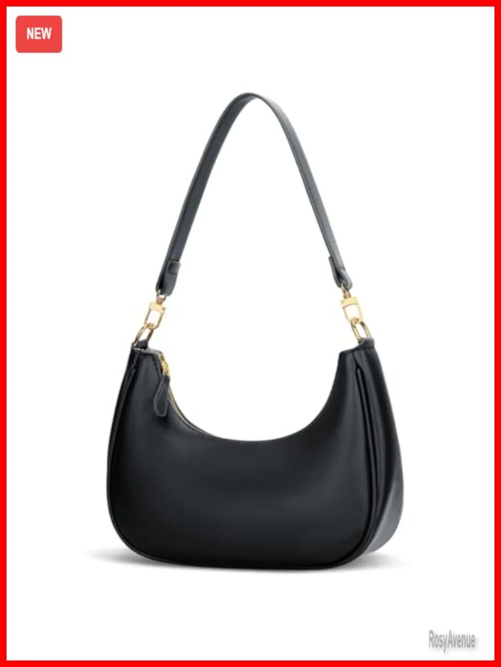 Small Crescent Hobo Bag PU Leather Crossbody Shoulder Purse Clutch Handbag